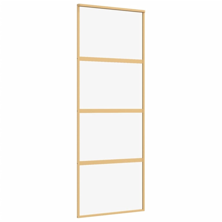 Puerta corredera dorada de vidrio ESG transparente y