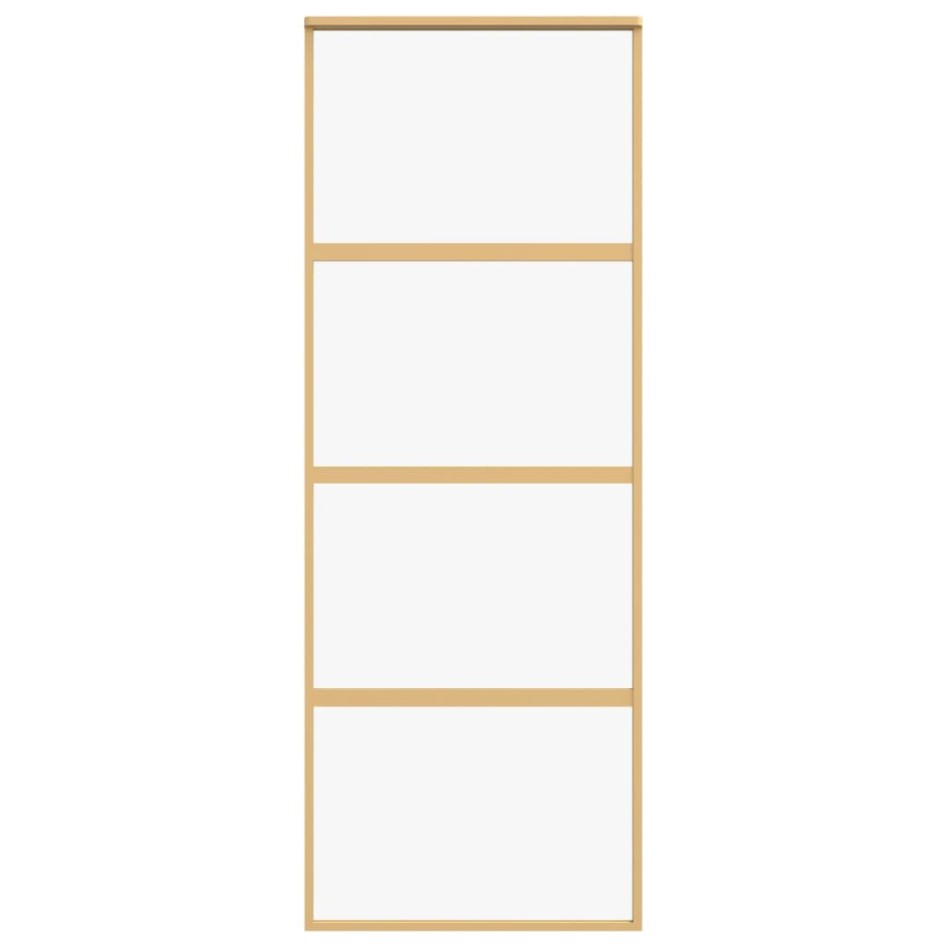 Puerta corredera dorada de vidrio ESG transparente y