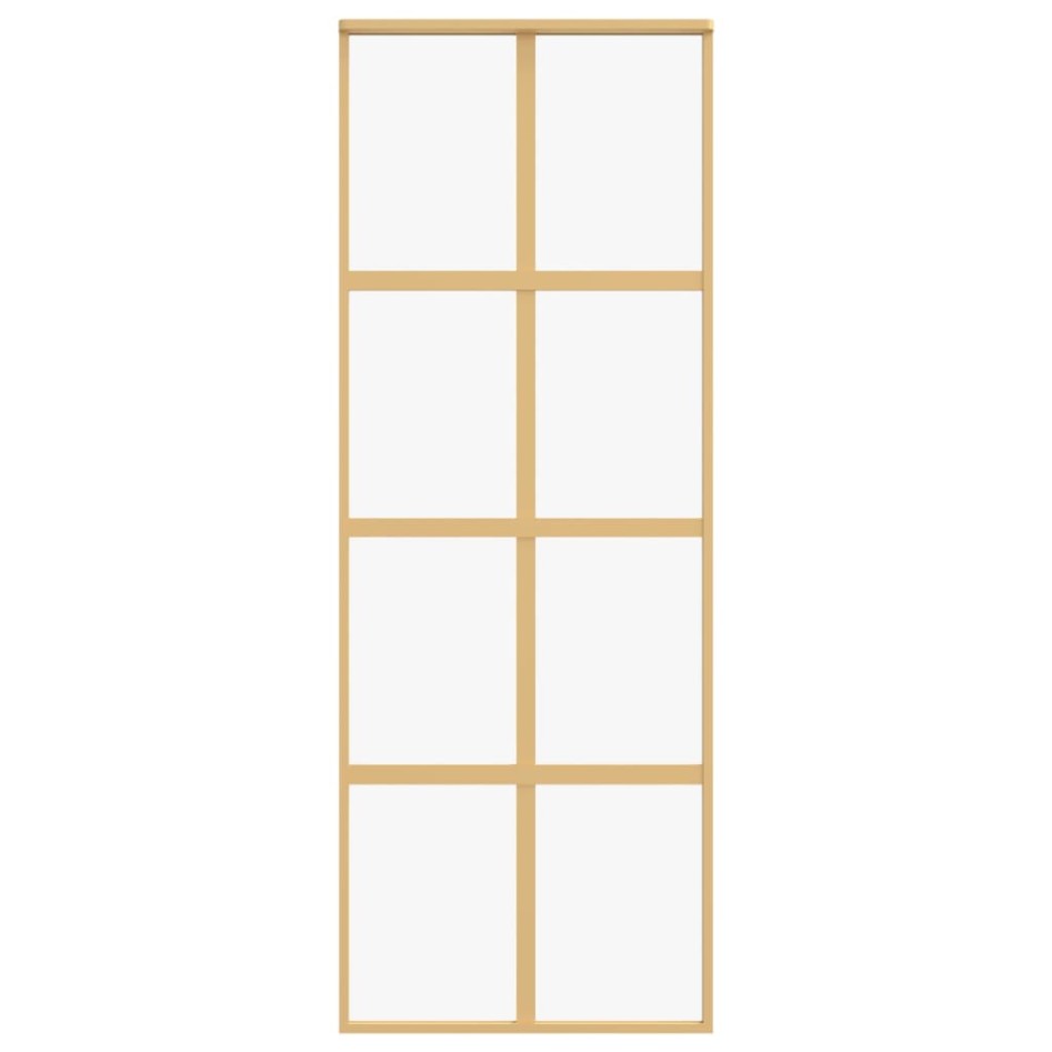 Puerta corredera dorada de vidrio ESG transparente y