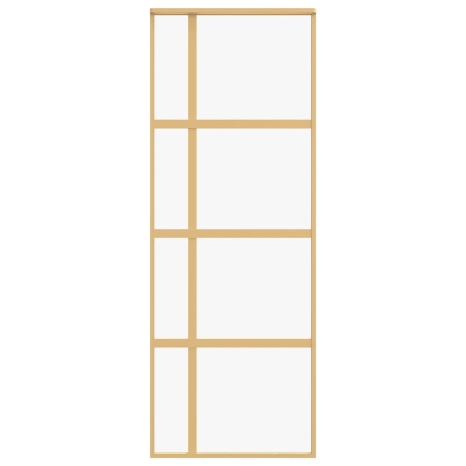 Puerta corredera dorada de vidrio ESG transparente y