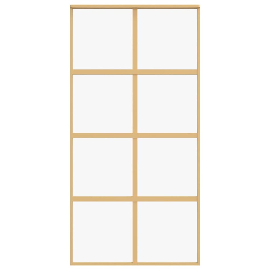 Puerta corredera dorada de vidrio ESG transparente y