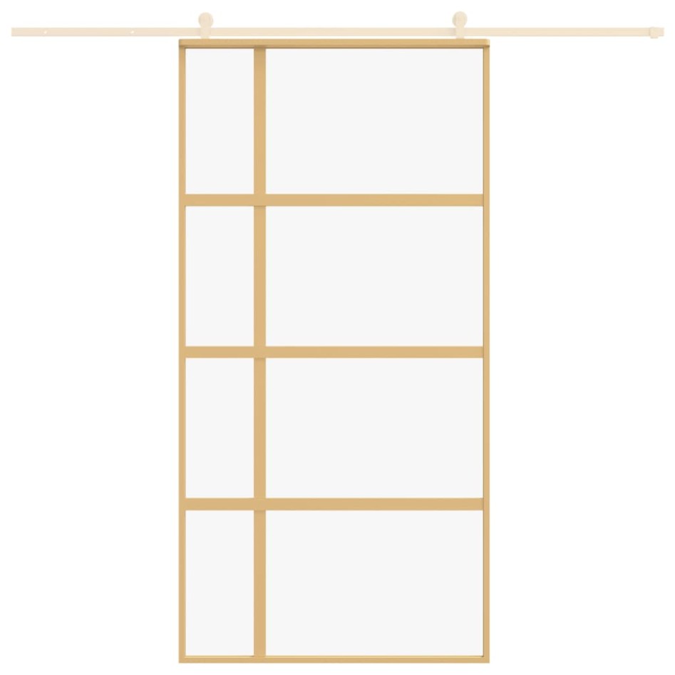 Puerta corredera dorada de vidrio ESG transparente y