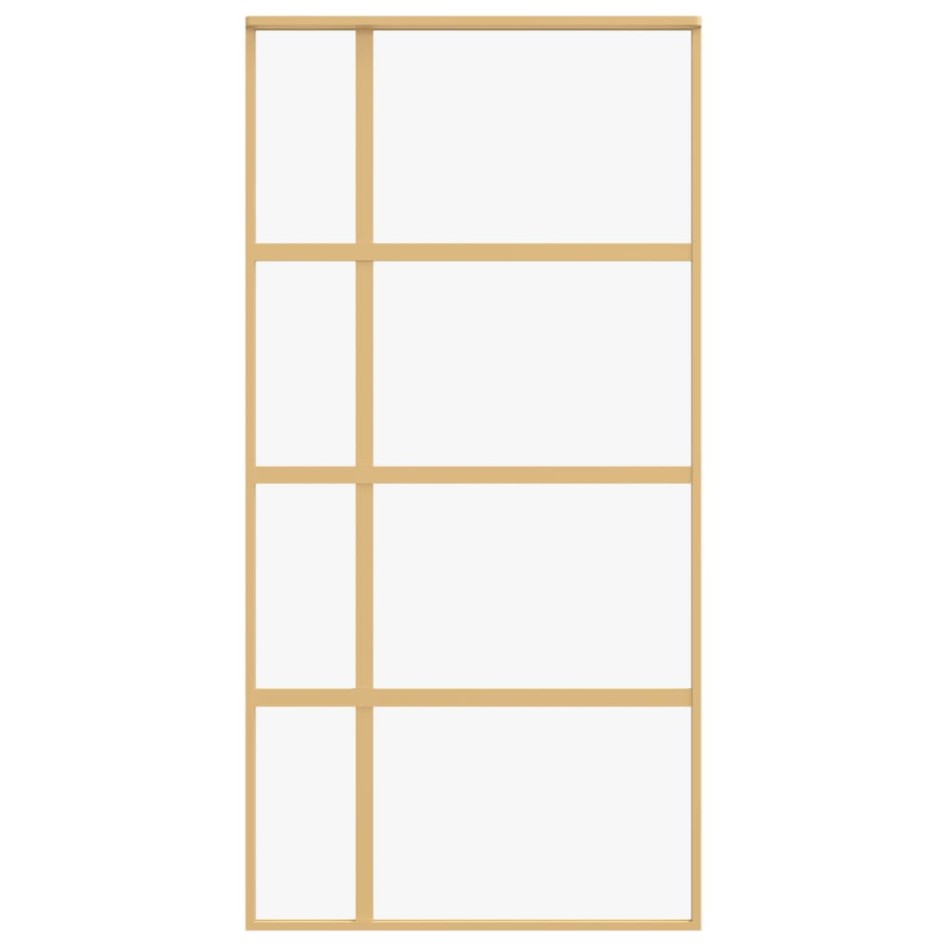 Puerta corredera dorada de vidrio ESG transparente y