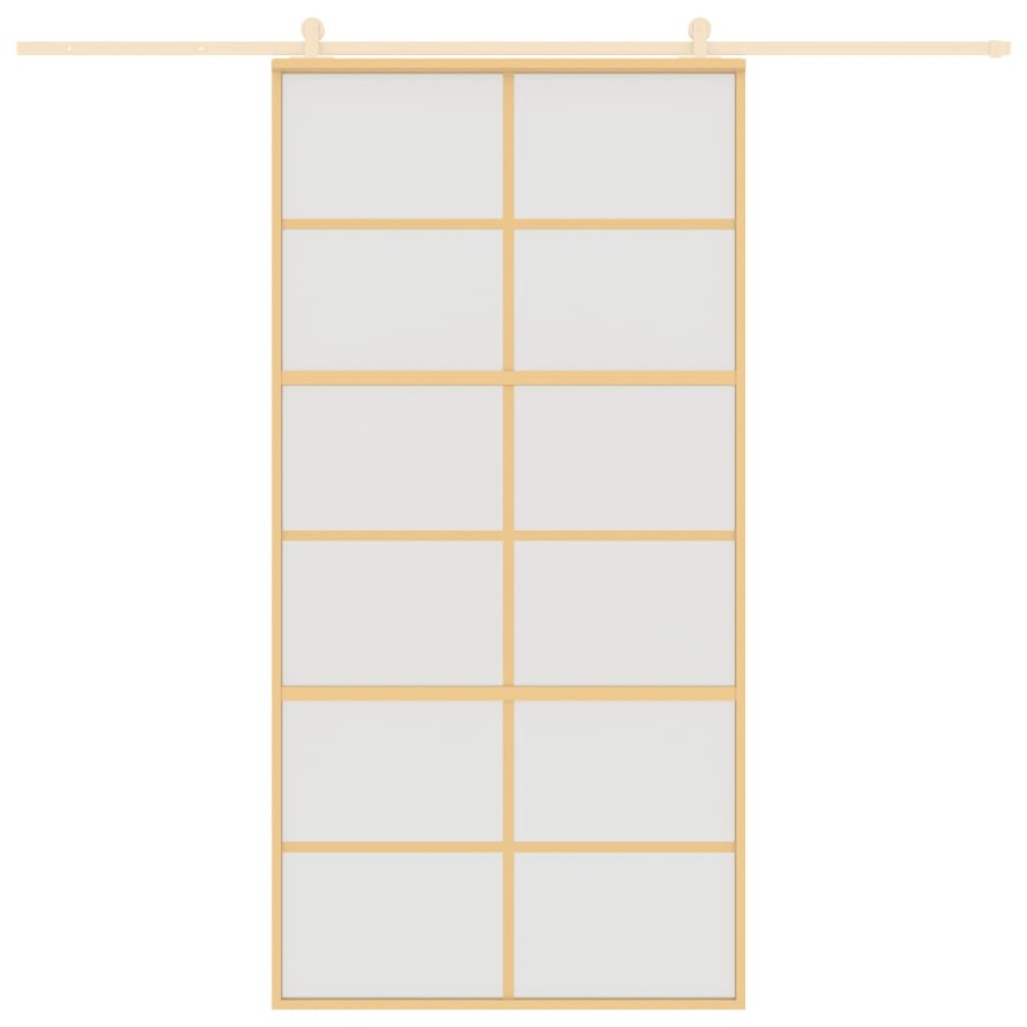 Puerta corredera dorada de vidrio ESG esmerilado y