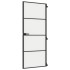 Puerta interior delgada negra vidrio y aluminio 83x201,5