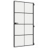 Puerta interior delgada negra vidrio y aluminio 102,5x201,5