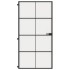 Puerta interior delgada negra vidrio y aluminio 102,5x201,5