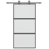 Puerta corredera vidrio templado y aluminio negra 102,5x205