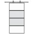 Puerta corredera vidrio templado y aluminio negra 102,5x205