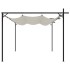 Pérgola con cubierta retráctil color crema 295x292x230