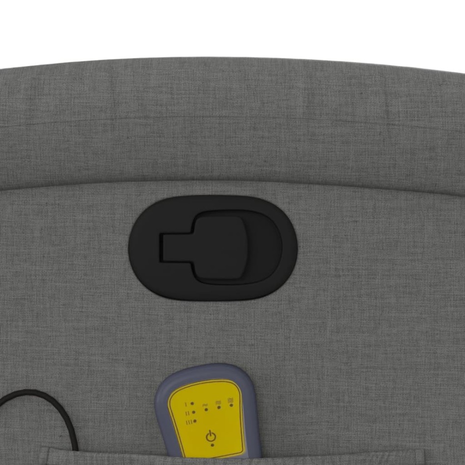 Sillón de masaje reclinable de tela gris