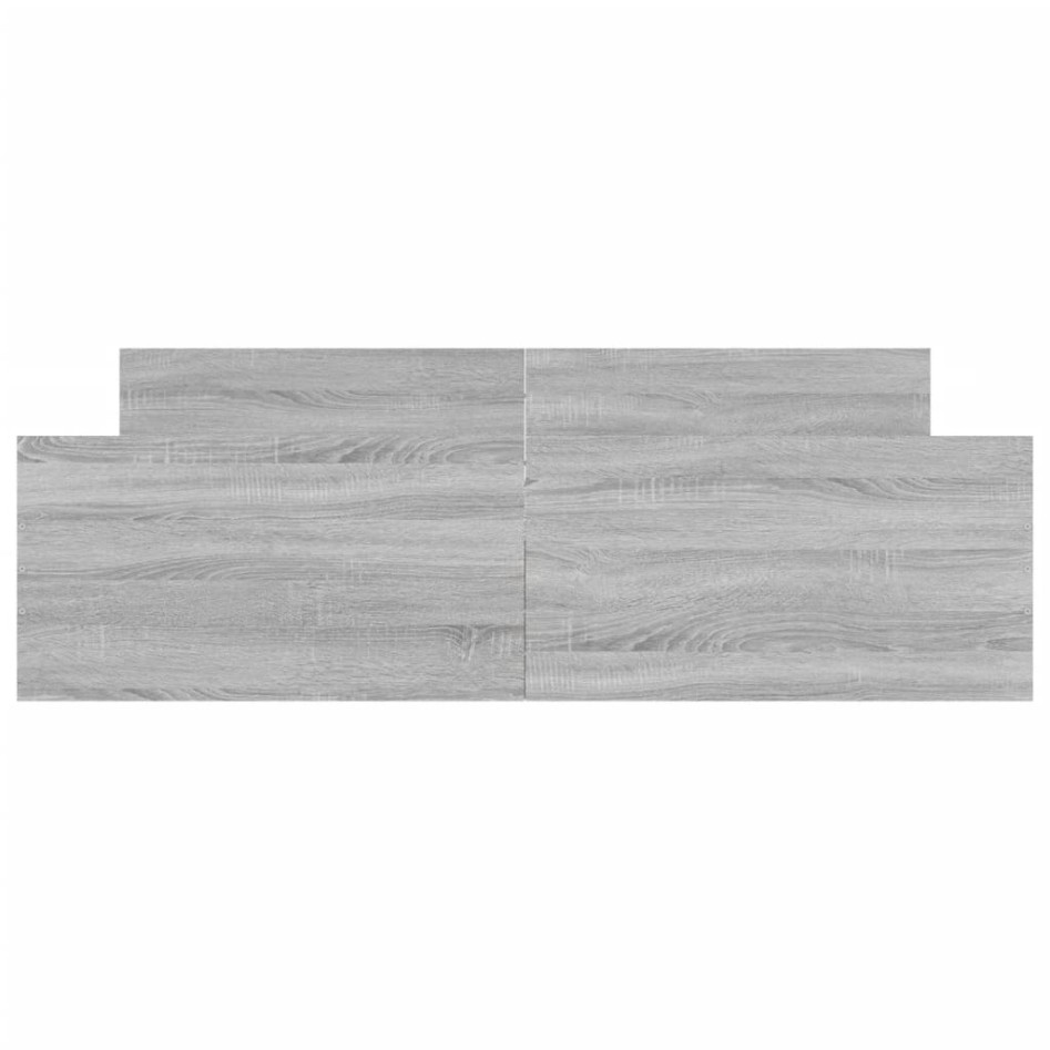 Estructura de cama con cabecero piecero gris Sonoma 160x200