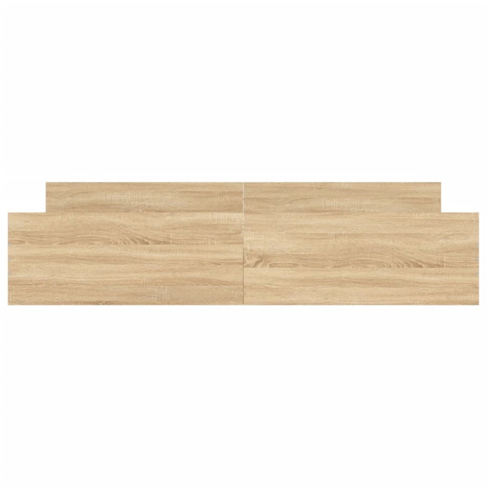 Estructura de cama con cabecero piecero roble Sonoma 180x200