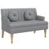 Banco con cojines tela gris claro 113x64,5x75,5