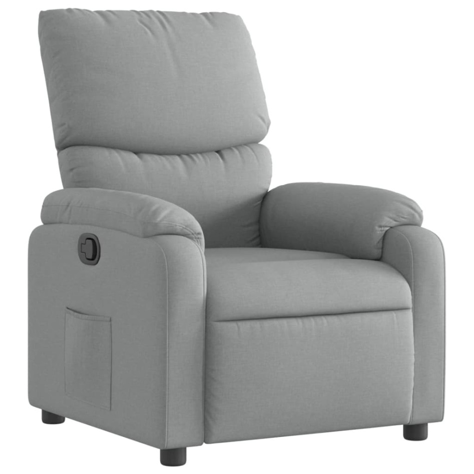 Sillón reclinable de tela gris