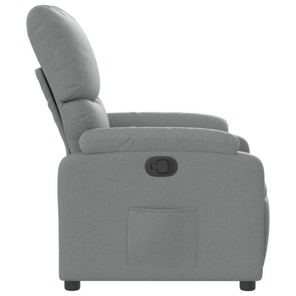 Sillón reclinable de tela gris