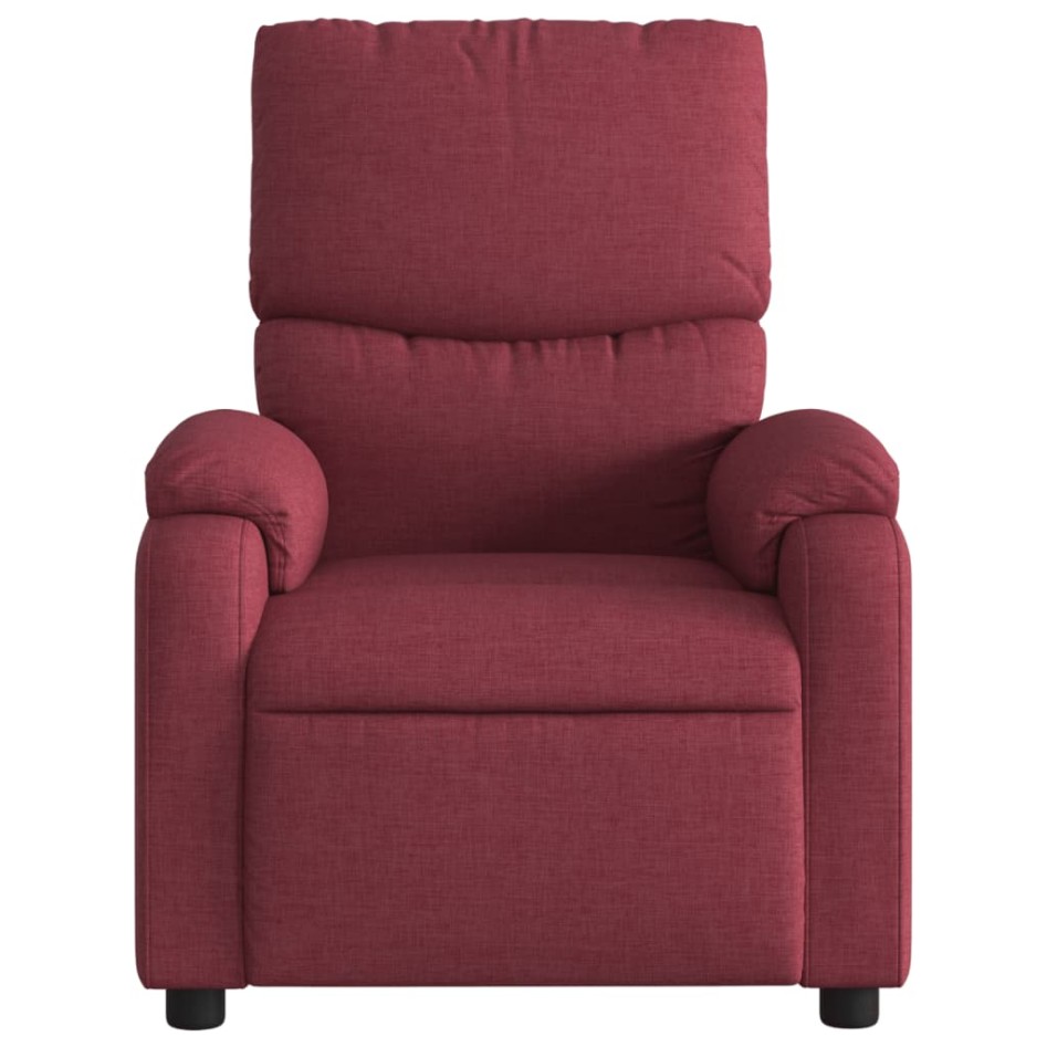 Sillón de masaje reclinable de tela color vino