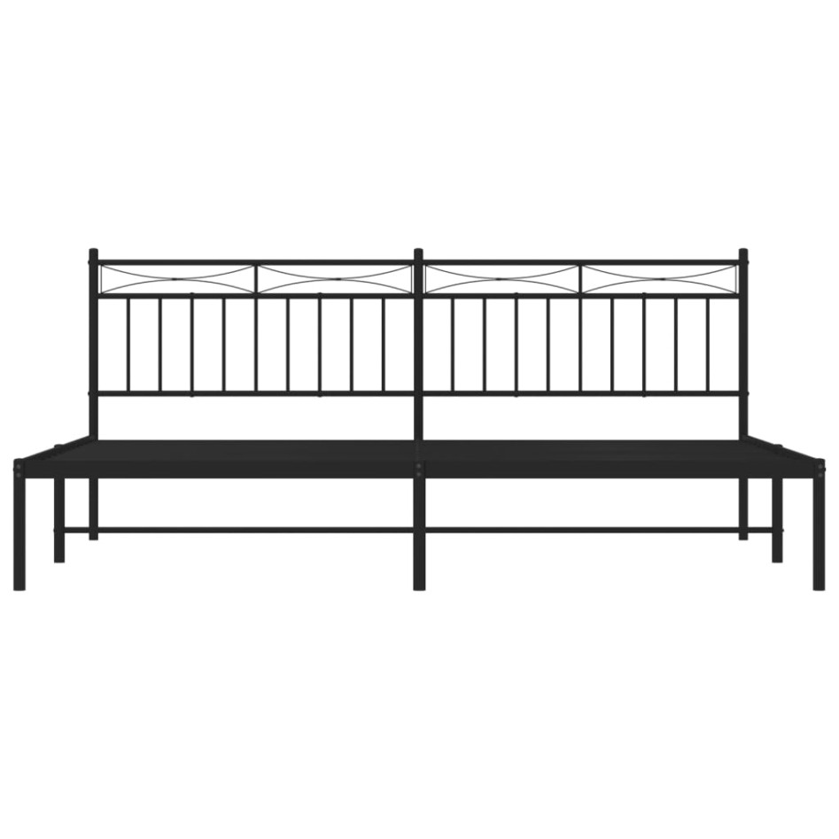 Estructura de cama con cabecero metal negro 200x200