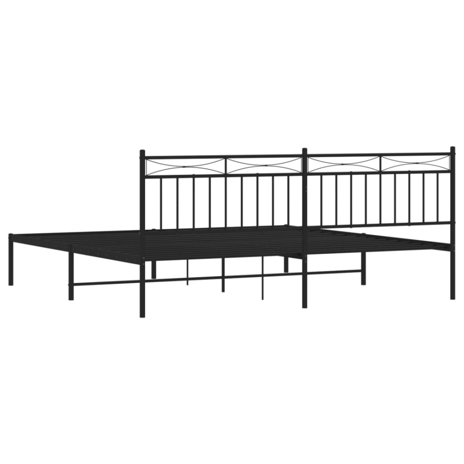 Estructura de cama con cabecero metal negro 200x200