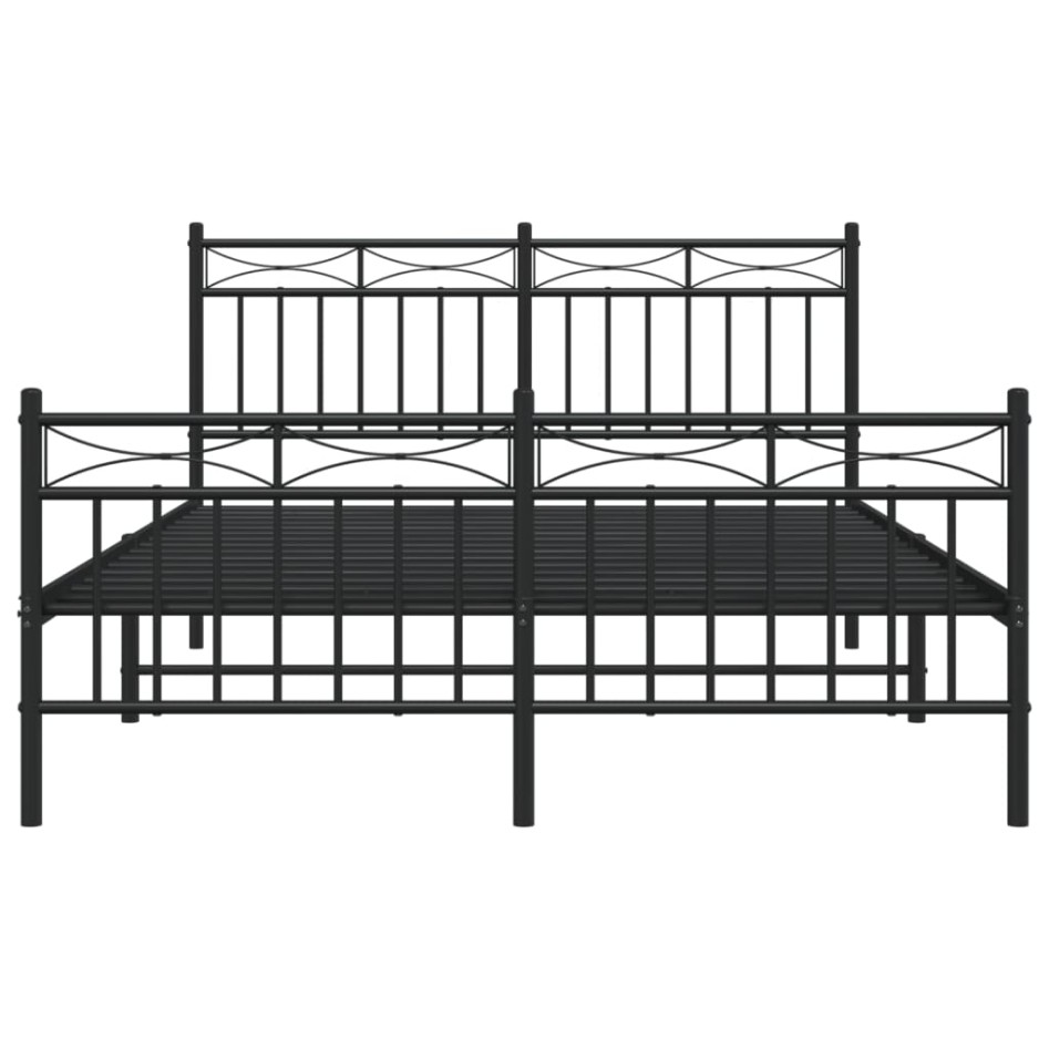 Estructura de cama cabecero y estribo metal negro 140x190