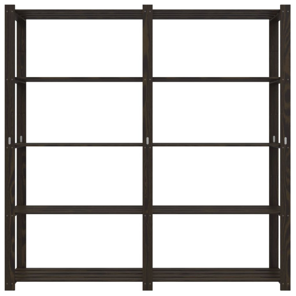 Estantería de 5 niveles madera maciza pino negro 170x38x170