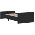 Estructura de cama madera de ingeniería negra 100x200