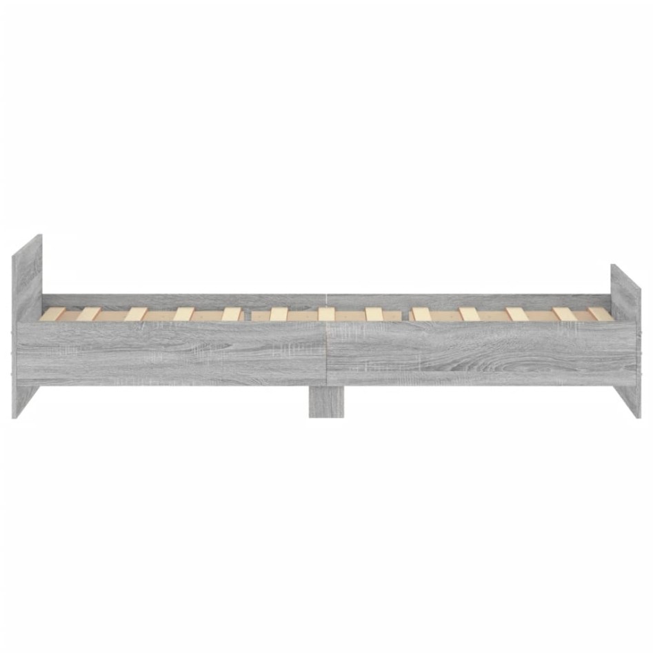 Estructura de cama madera de ingeniería gris Sonoma 90x190