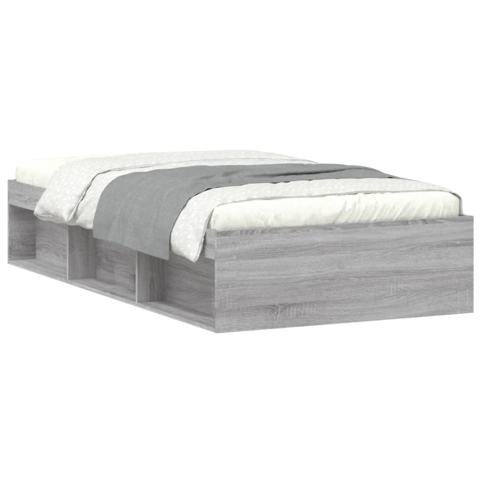 Estructura de cama gris Sonoma 90x190