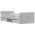 Estructura de cama con cabecero piecero gris hormigón 75x190