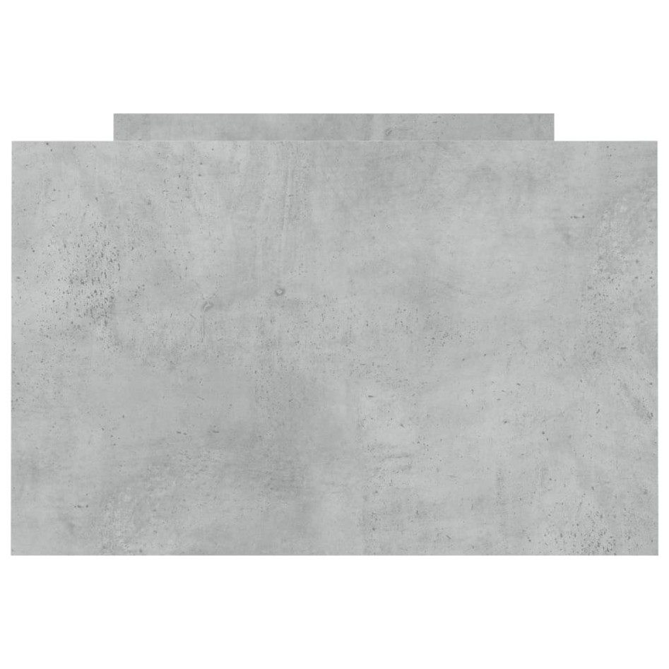 Estructura de cama con cabecero piecero gris hormigón 75x190