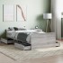 Estructura de cama con cabecero piecero gris Sonoma 90x200