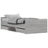 Estructura de cama con cabecero piecero gris Sonoma 90x200
