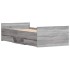 Estructura de cama con cabecero piecero gris Sonoma 90x200