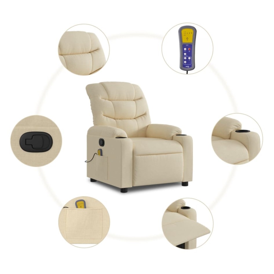 Sillón de masaje reclinable de tela