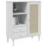 Aparador alto SENJA aspecto de ratán madera blanco 90x40x112