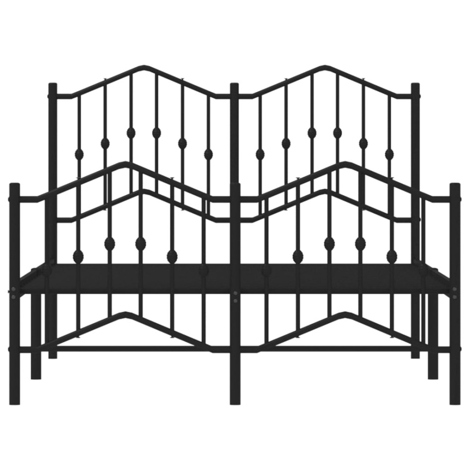 Estructura de cama con cabecero y estribo metal negro
