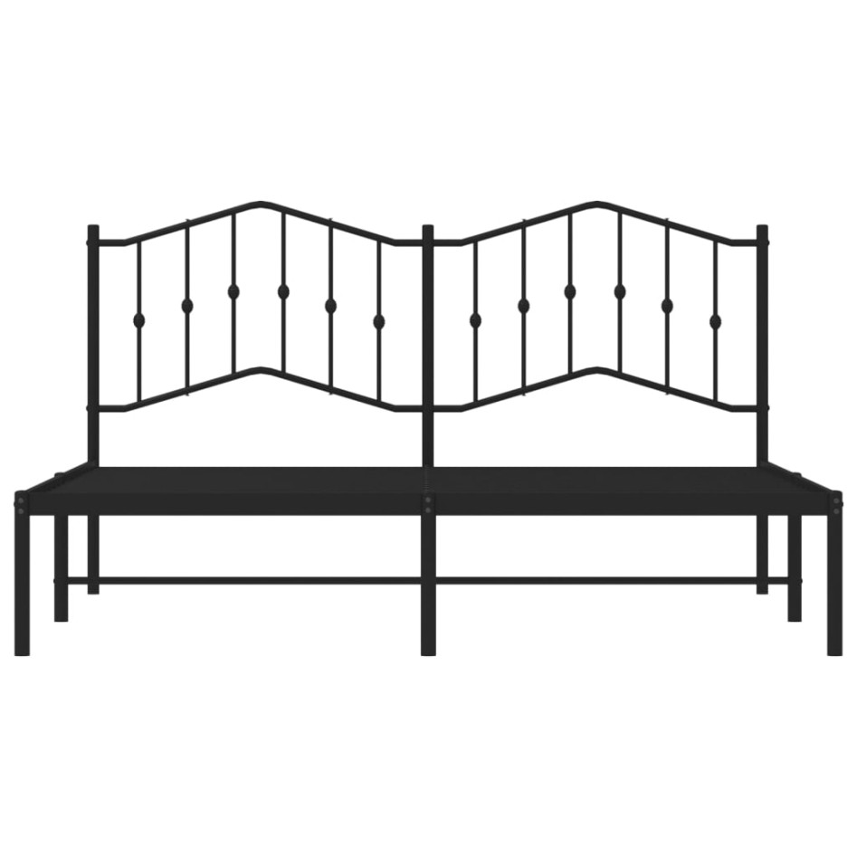 Estructura de cama con cabecero metal negro 183x213