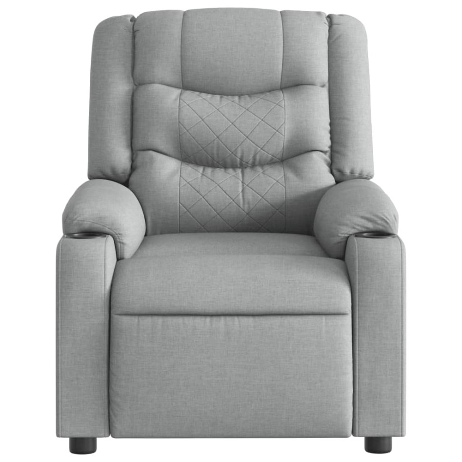 Sillón reclinable de masaje de tela gris