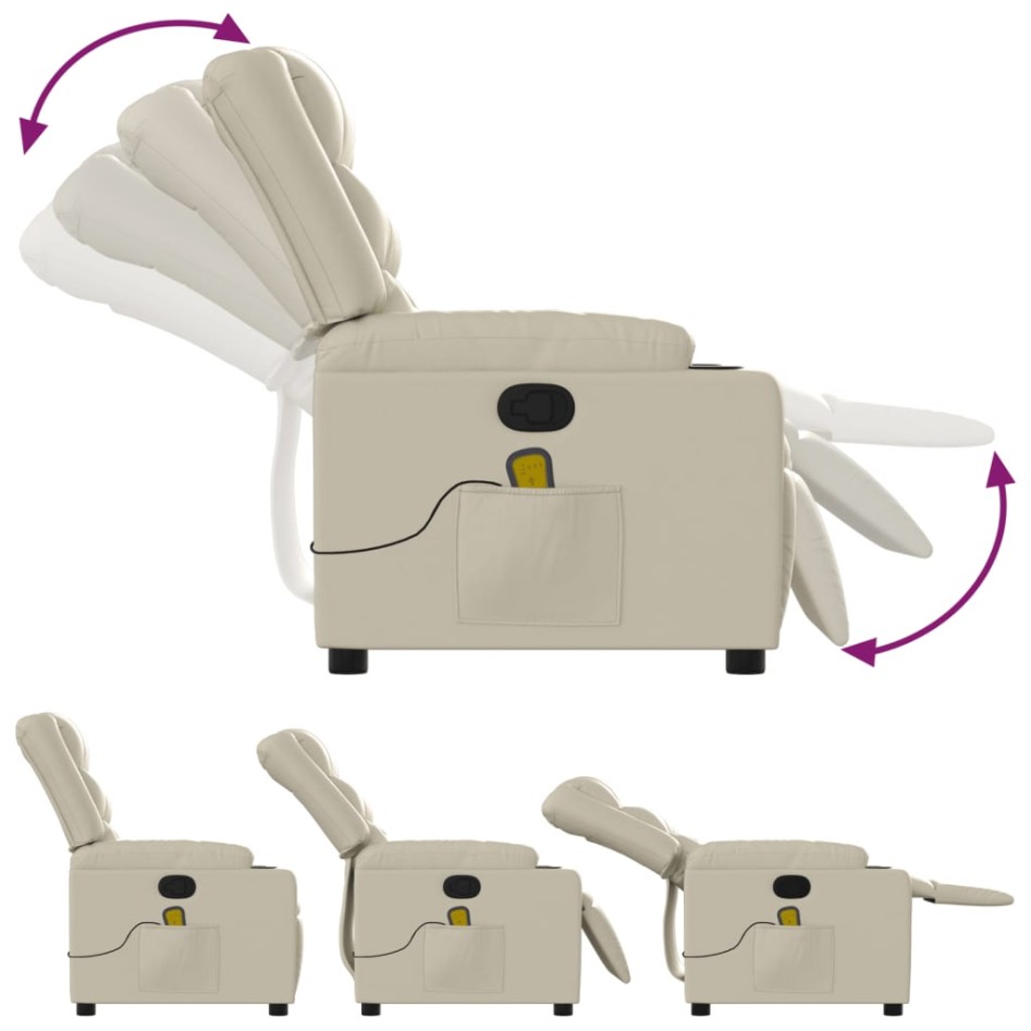 Sillón reclinable de masaje cuero sintético