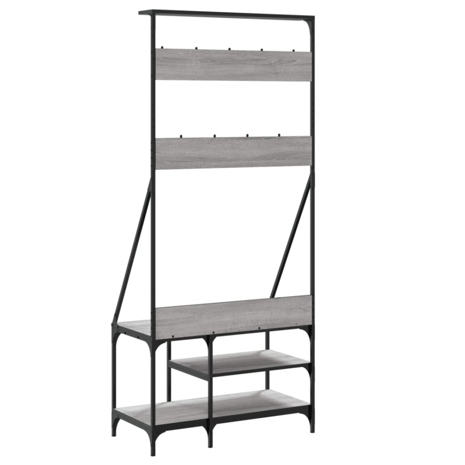 Perchero con zapatero gris Sonoma 80x40x184