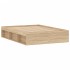 Estructura de cama de matrimonio roble Sonoma 135x190
