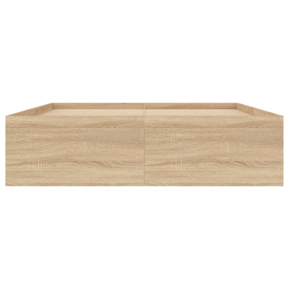 Estructura de cama de matrimonio roble Sonoma 135x190