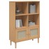 Estantería SENJA aspecto ratán madera pino marrón 90x35x130