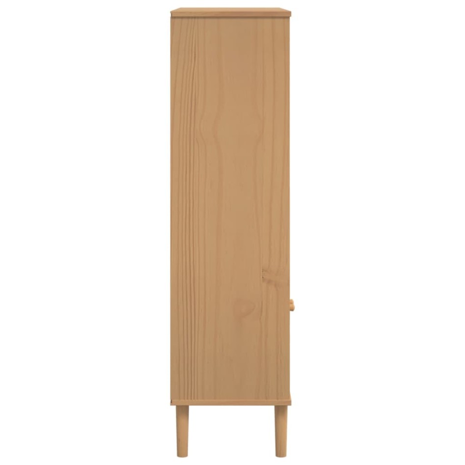 Estantería SENJA aspecto ratán madera pino marrón 90x35x130