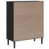 Aparador alto SENJA aspecto de ratán madera negro 90x40x112