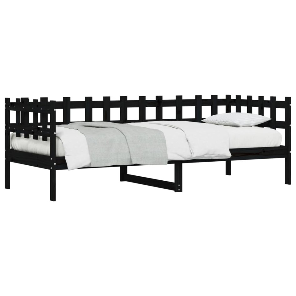 Sofá cama de madera maciza de pino negro 80x200