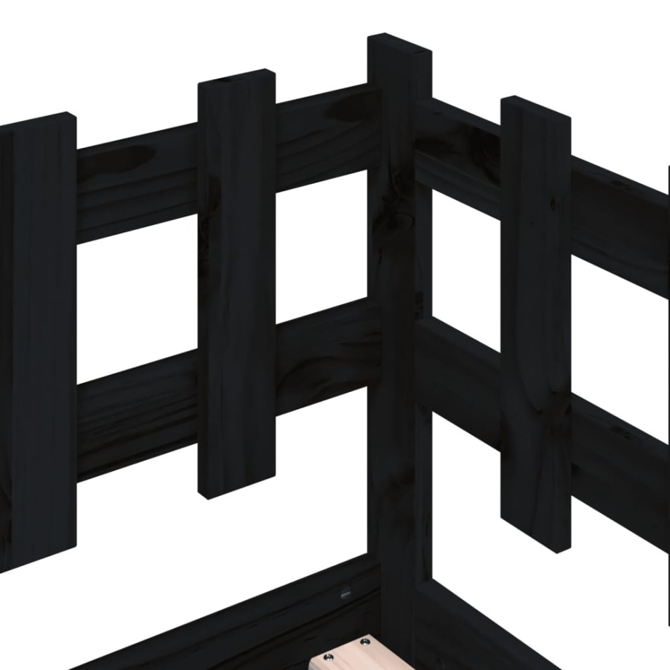 Sofá cama de madera maciza de pino negro 80x200