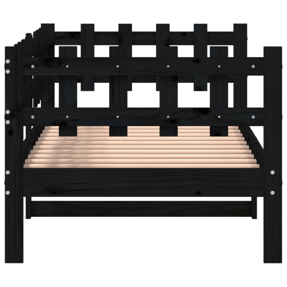 Sofá cama madera maciza de pino negro 90x190