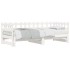 Sofá cama extraíble madera maciza de pino blanco 2x(90x190)