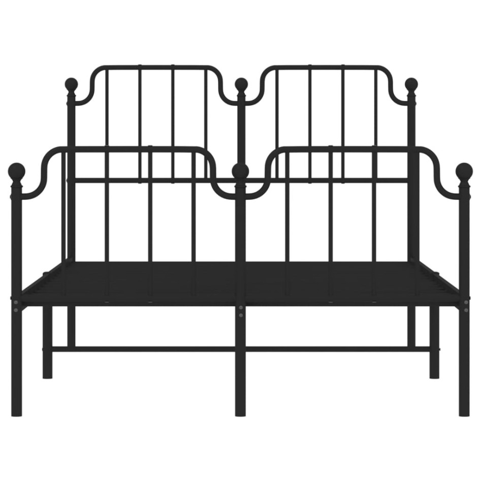 Estructura de cama con cabecero y estribo metal negro
